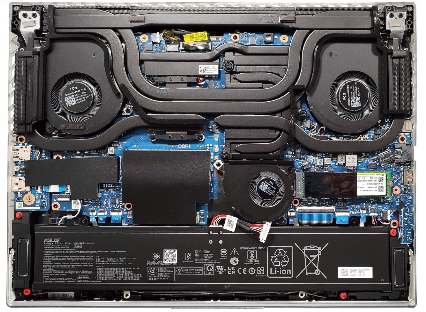Internal Photo of Asus ROG Strix G16 G614, G614J, ROG Strix Scar 16 G634, G634J, RGB backlit US keyboard per-key (ASUS G634)